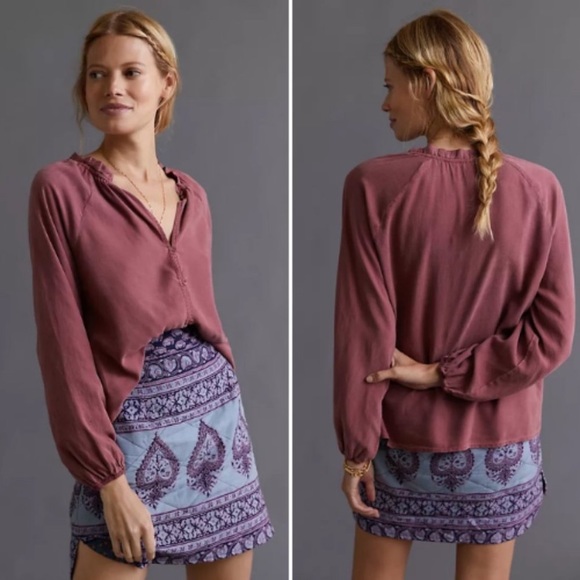 NWT ANTHROPOLOGIE Cloth & Stone Blouse medium - Picture 1 of 2